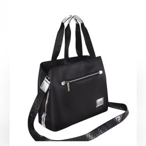Versace Tote Bag Holdall Weekender Black Metallic Purse Large Handbag Rare NEW